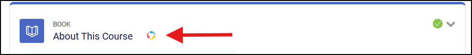 A screenshot of the "About This Course" book with a red arrow pointing towards the file conversion icon.
