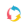 Brickfield file conversion icon of three colored arrows making a circle.